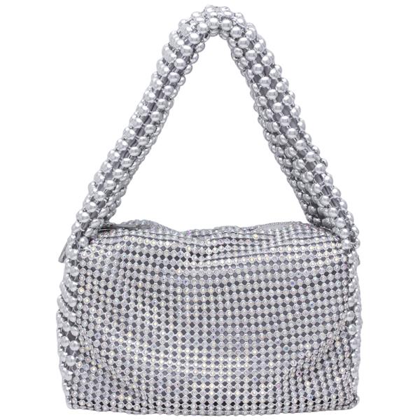 RHINESTONE HANDLE SATCHEL BAG