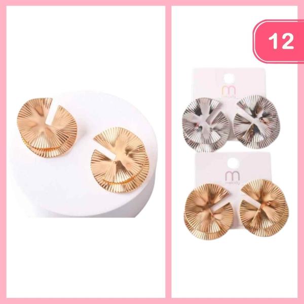 LAYERED FANNED PLATES EARRING (12 UNITS)