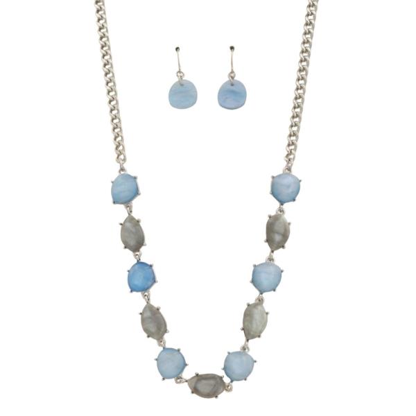 STONE NECKLACE EARRING SET