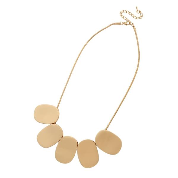 METAL DISC STATEMENT NECKLACE EARRING SET