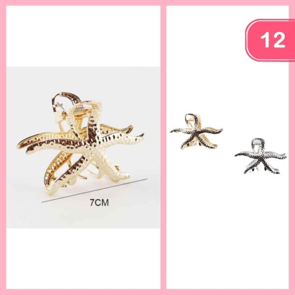 STARFISH HAIR CLAW CLIPS (12 UNITS)