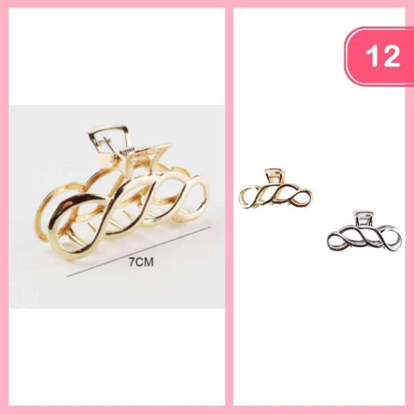 METAL HAIR CLAW CLIPS (12 UNITS)