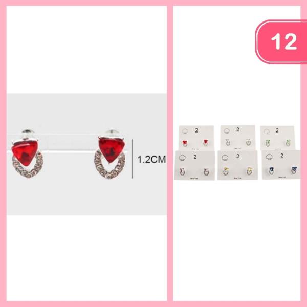 RHINESTONE POST EARRING (12 UNITS)