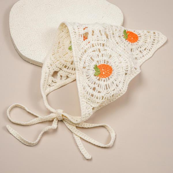 CROCHET FRUIT PATCH TRIANGLE HEAD SCARF