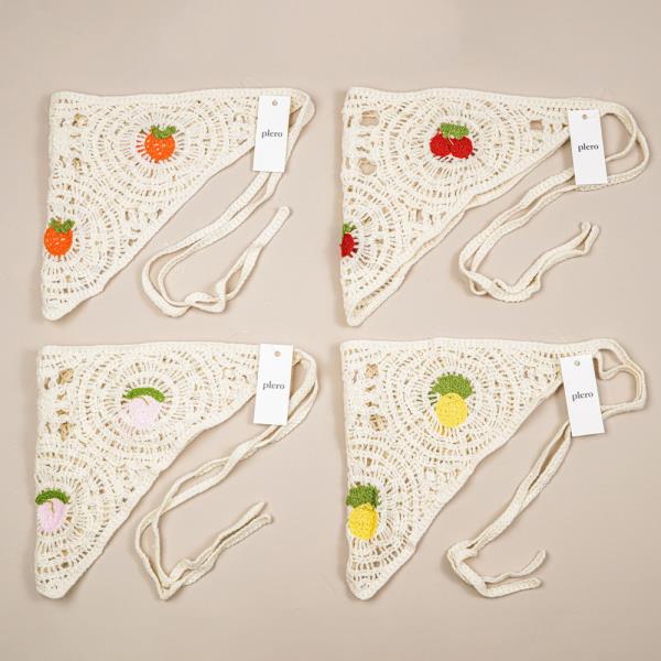 CROCHET FRUIT PATCH TRIANGLE HEAD SCARF