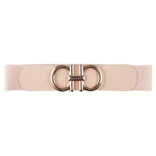 METAL DOUBLE ROUND BUCKLE ELASTIC BELT