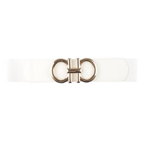 METAL DOUBLE ROUND BUCKLE ELASTIC BELT