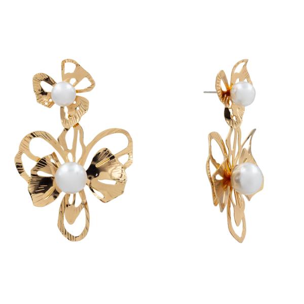 LEAF FLOWER DROP EARRING