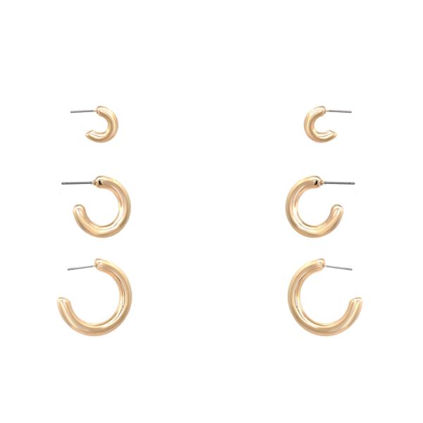 MULTI HOOP HUGGIE EARRING SET