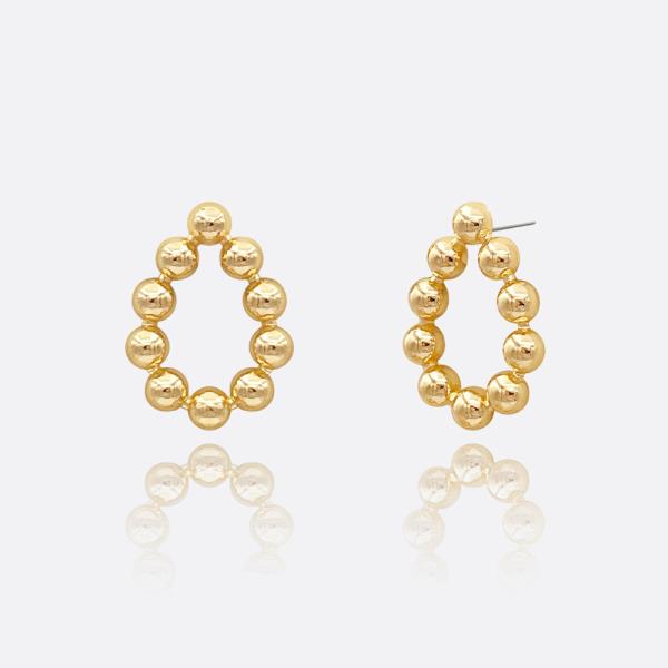 TEARDROP BOLD BALL TEXTURE EARRING