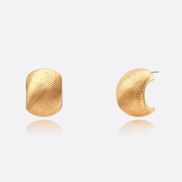 WAVY RIBBED 1/2 HOOP EARRING