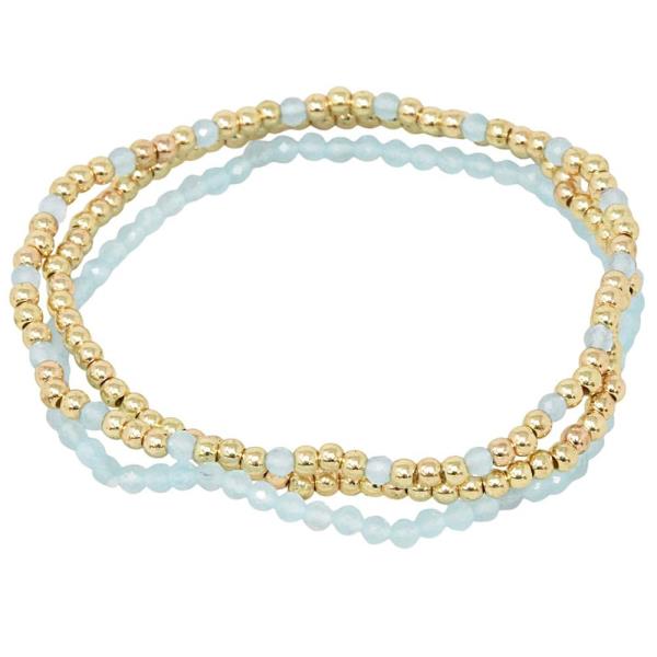 3 ROW STRETCH BEAD BRACELET SET