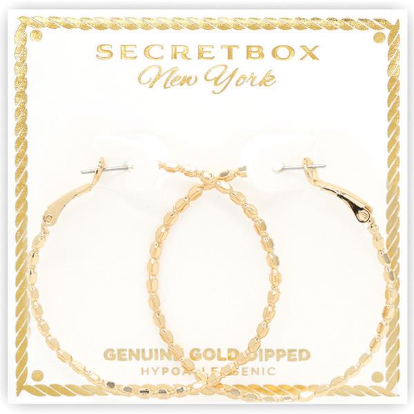 SECRET BOX GOLD DIPPED HOOP EARRING