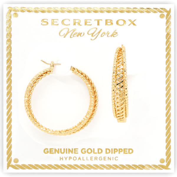 SECRET BOX GOLD DIPPED HOOP EARRING