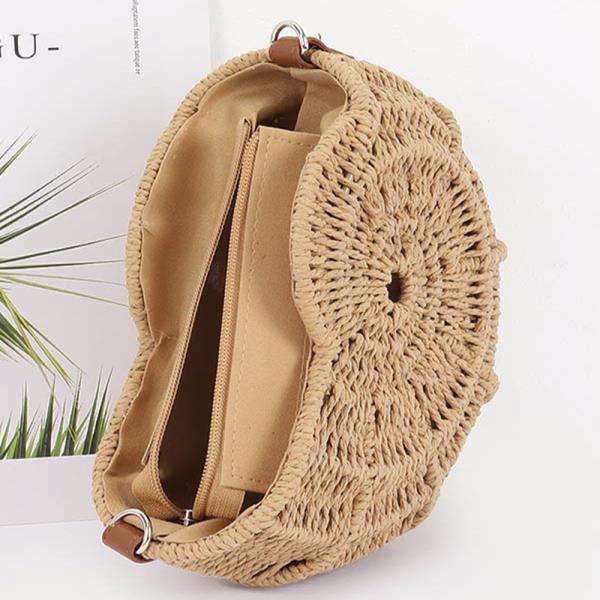 STRAW WOVEN UNIQUE CROSSBODY