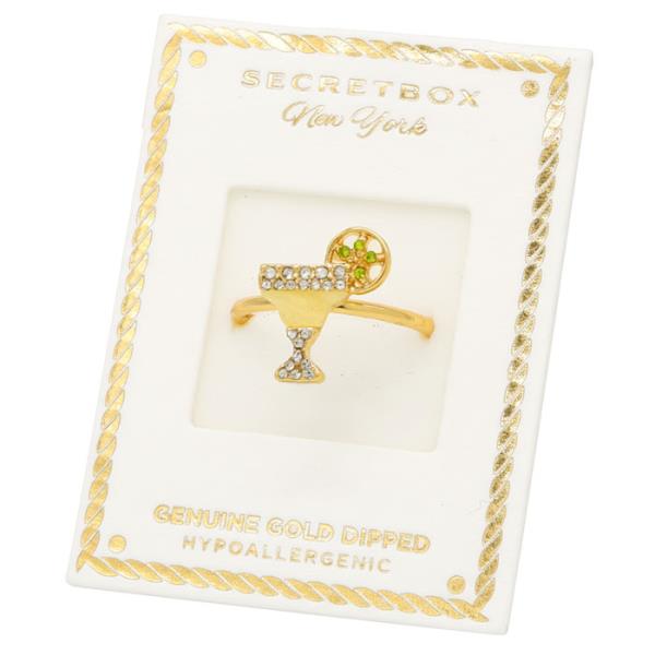 SECRET BOX GOLD DIPPED MARTINI RING