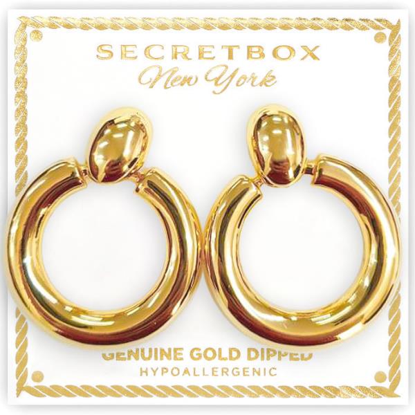 GOLD DIPPED CIRCLE KNOB EARRING