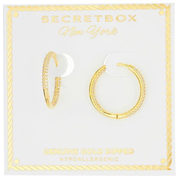 GOLD DIPPED 20MM PAVED HOOP EARRING