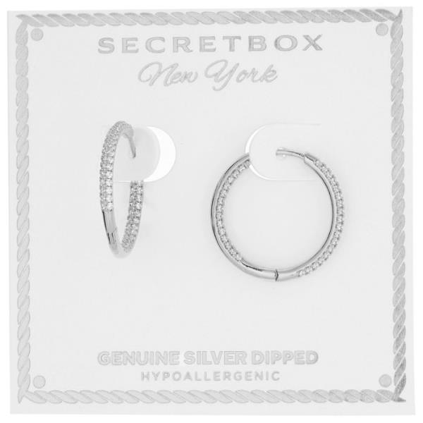 GOLD DIPPED 20MM PAVED HOOP EARRING