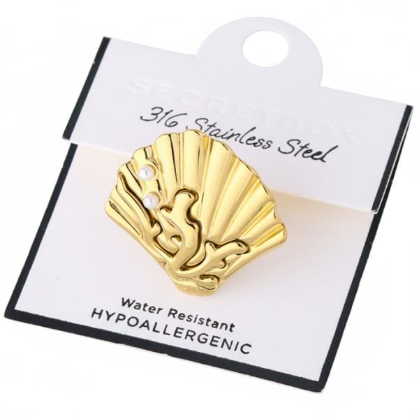 STAINLESS STEEL TWO TONE OPEN RING