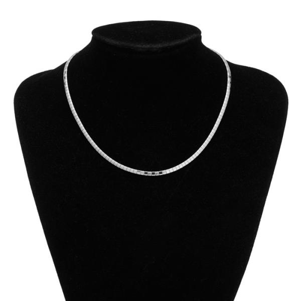 STAINLESS STEEL OMEGA CHAIN NECKLACE