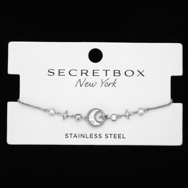 SECRET BOX STAINLESS STEEL CRESCENT ADJUSTABLE BRACELET