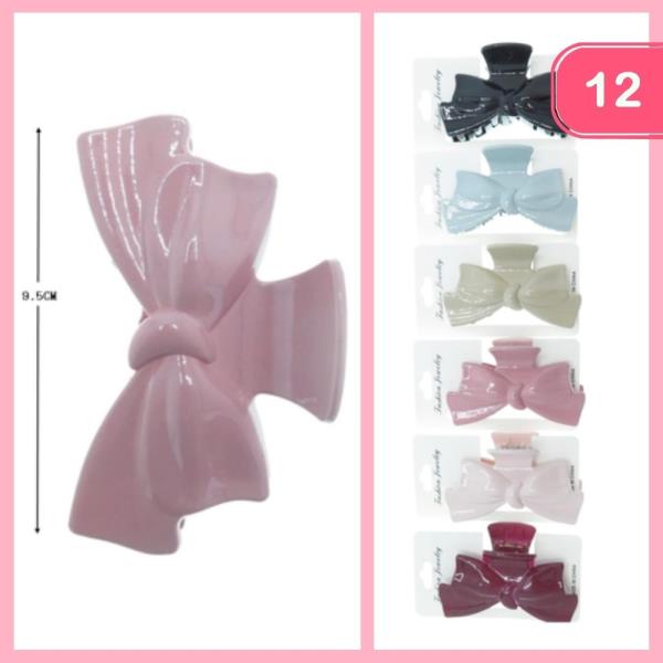BOW HAIR CLAW CLIP (12 UNITS)