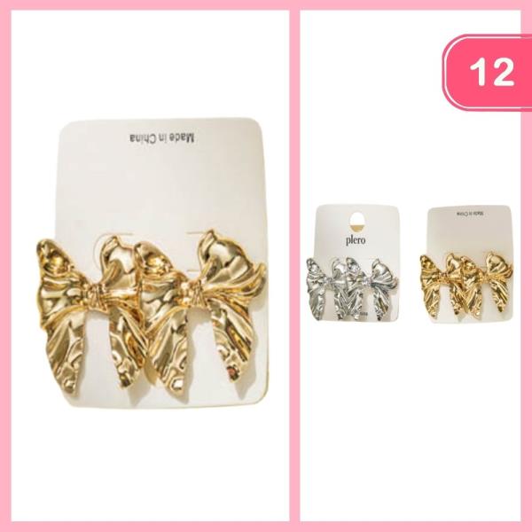 METAL BOW EARRINGS (12 UNITS)