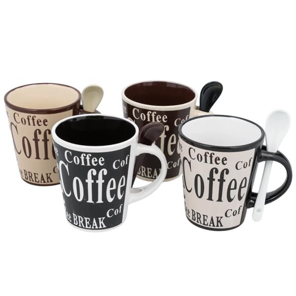 MR COFFEE STONEWARE MUG AND SPOON SET