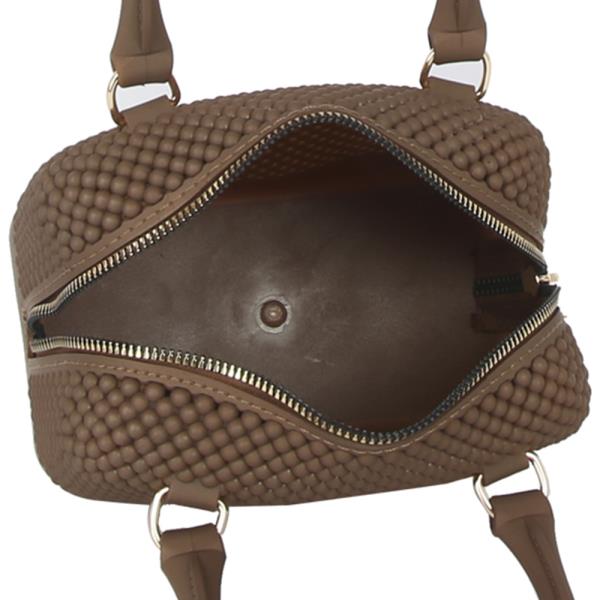 STYLISH BEADED TEXTURE HANDLE CROSSBODY BAG