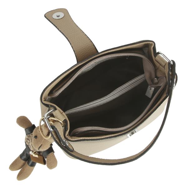 PLAIN BUCKET SATCHEL W BAG CHARM