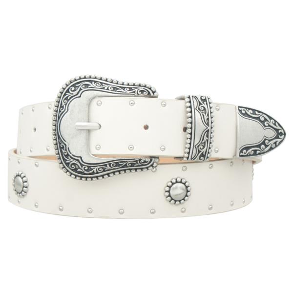 STUD & CONCHO STRAP WESTERN BUCKLE BELT
