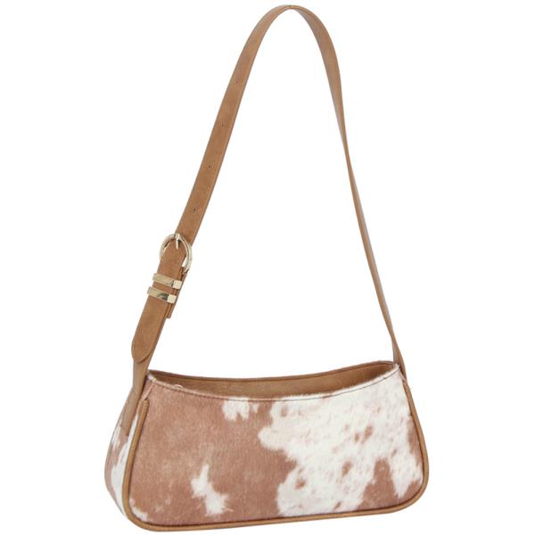 TEXTURED ANIMAL PRINT SHOULDER BAG