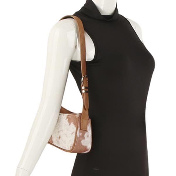 TEXTURED ANIMAL PRINT SHOULDER BAG