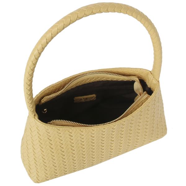 WOVEN TEXTURED DESIGN SHOULDER BAG
