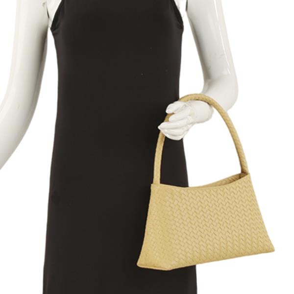 WOVEN TEXTURED DESIGN SHOULDER BAG