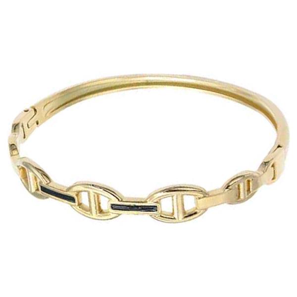 GOLD PLATED STAINLESS STEEL HINGED BANGLE BRACELET