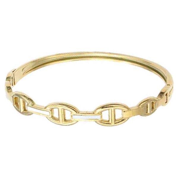 GOLD PLATED STAINLESS STEEL HINGED BANGLE BRACELET