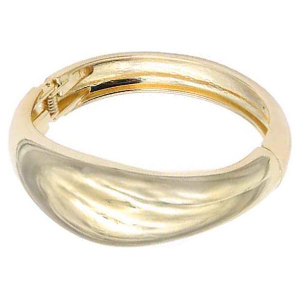 18K GOLD PLATED HINGED BANGLE BRACELET