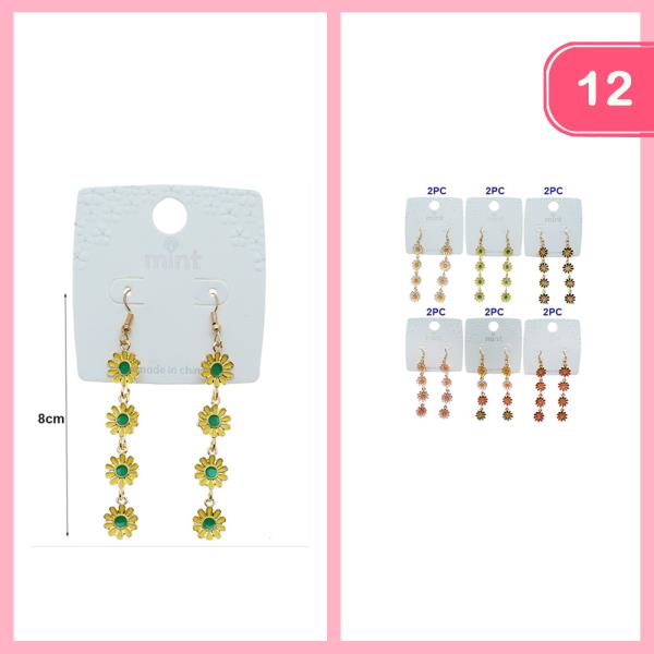 FLOWER DANGLE EARRINGS (12 UNITS)