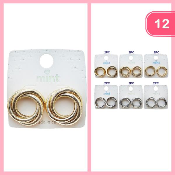 CIRCLE METAL POST EARRING (12 UNITS)