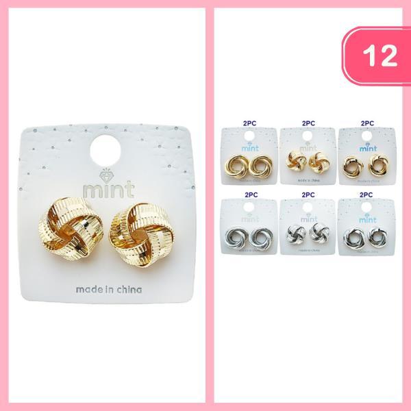 POST METAL EARRINGS (12 UNITS)