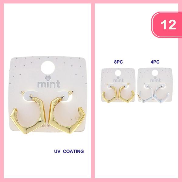 UV COATING HOOP EARRING (12 UNITS)