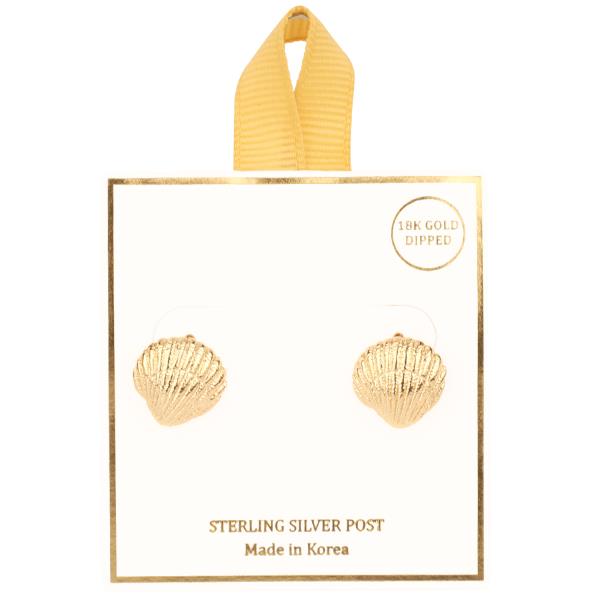 METAL STERLING SILVER SEA LIFE SHELL POST EARRING