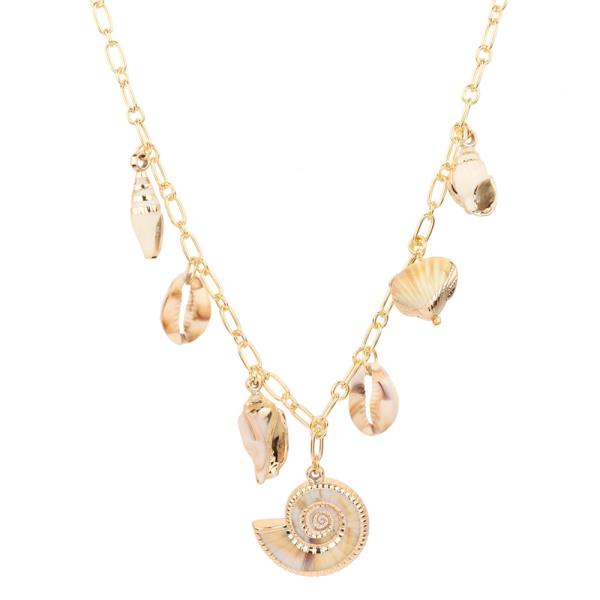 METAL SEA LIFE LINK CHARM NECKLACE