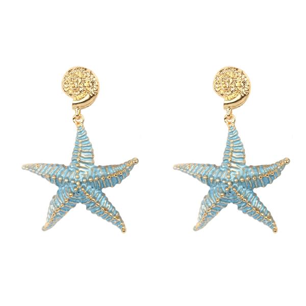 METAL EPOXY SEA LIFE SHELL POST EARRING