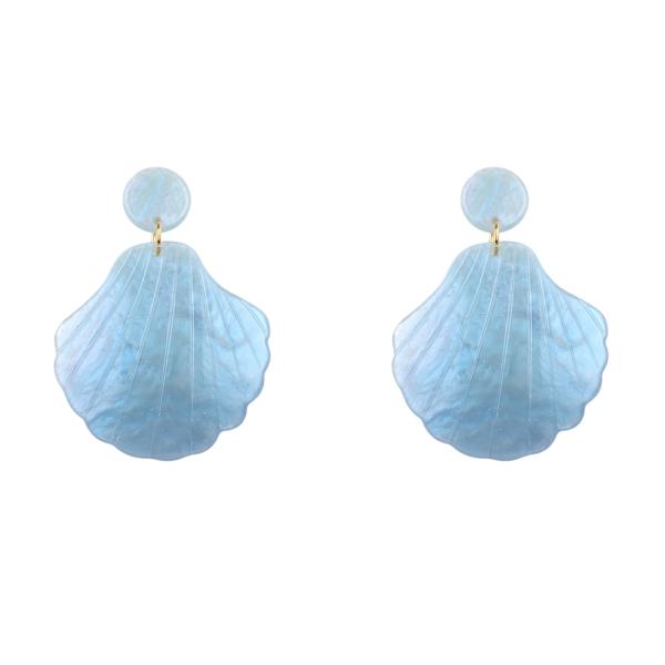 ACETATE SEA LIFE SHELL POST EARRING