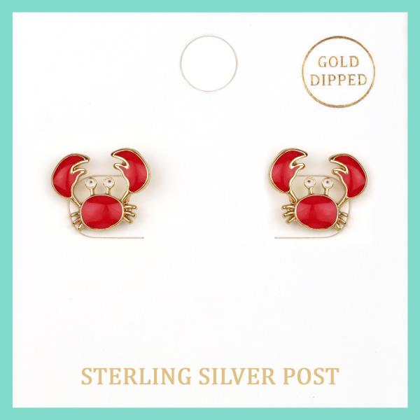 EPOXY STERLING SILVER SEA LIFE POST EARRING