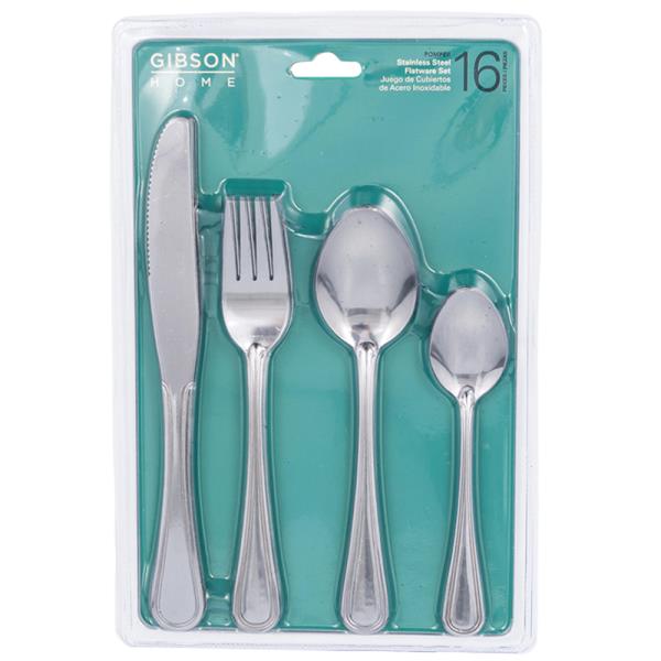 STAINLESS STEEL FLATWARE 16PC SET