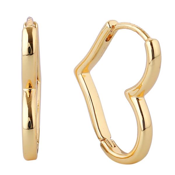 14K GOLD/WHITE GOLD DIPPED HEART LOOP HOOP EARRINGS